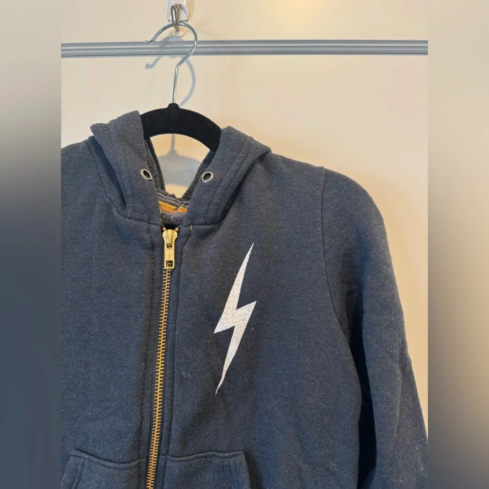 Aviator Nation - KIDS BOLT PRINT ZIP HOODIE - Navy // White - Picture 3 of 6